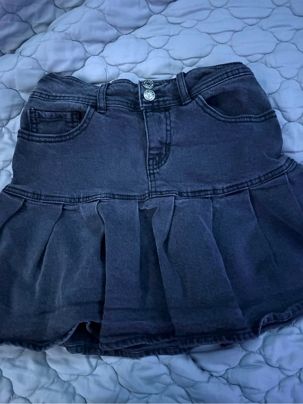 Target Black Denim Pleated Mini Skirt